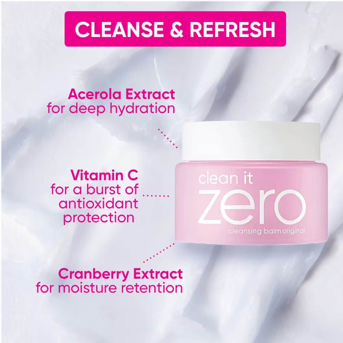 image showing benefits of using banila clean it zero makeup remover balm for her available at Heygirl.pk for delivery in Pakistan