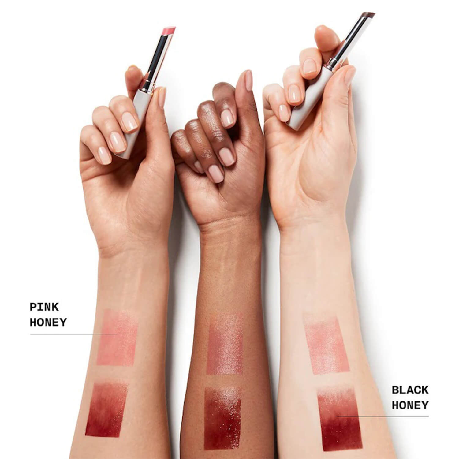 swatch image of Clinique limited edition lipstick in pink honey shade for her available at Heygirl.pk for delivery in Pakistan