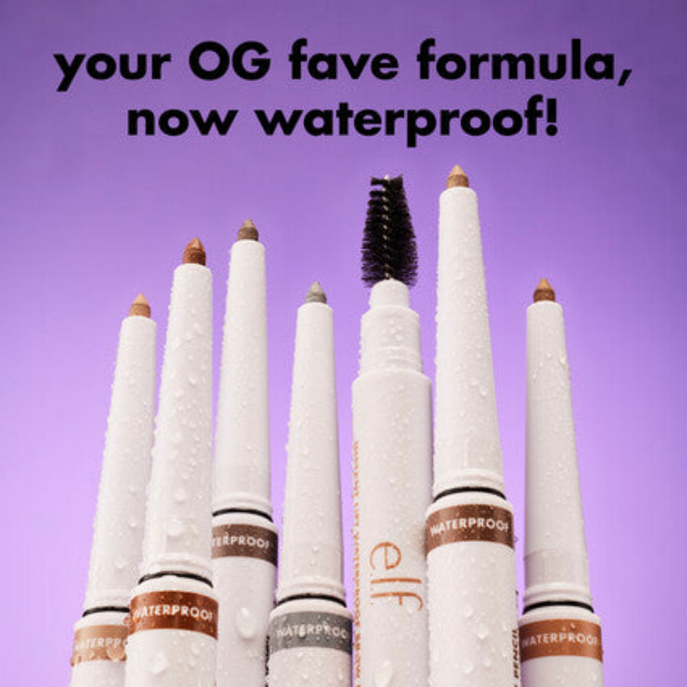 image showing waterproof feature of Elf Instant Lift Brow Pencil for her available at Heygirl.pk in karachi lahore islamabad pakistan.