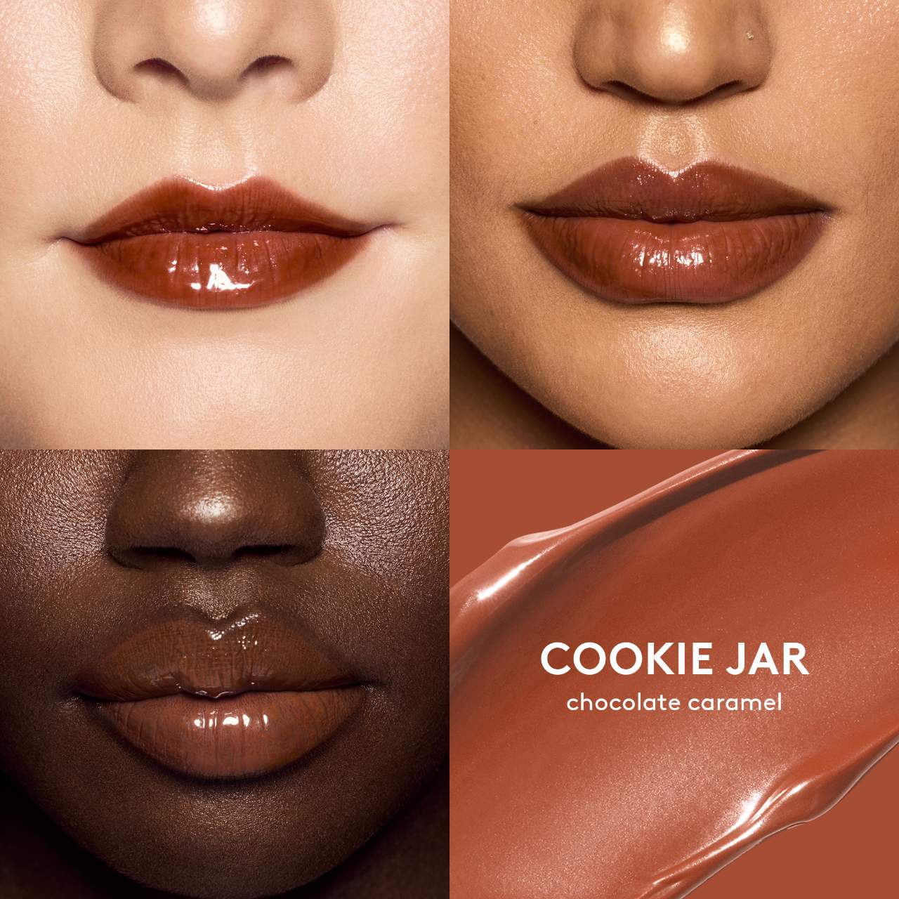 swatch image of fenty beauty gloss bomb in cookie jar shade for her available at Heygirl.pk for delivery in Pakistan