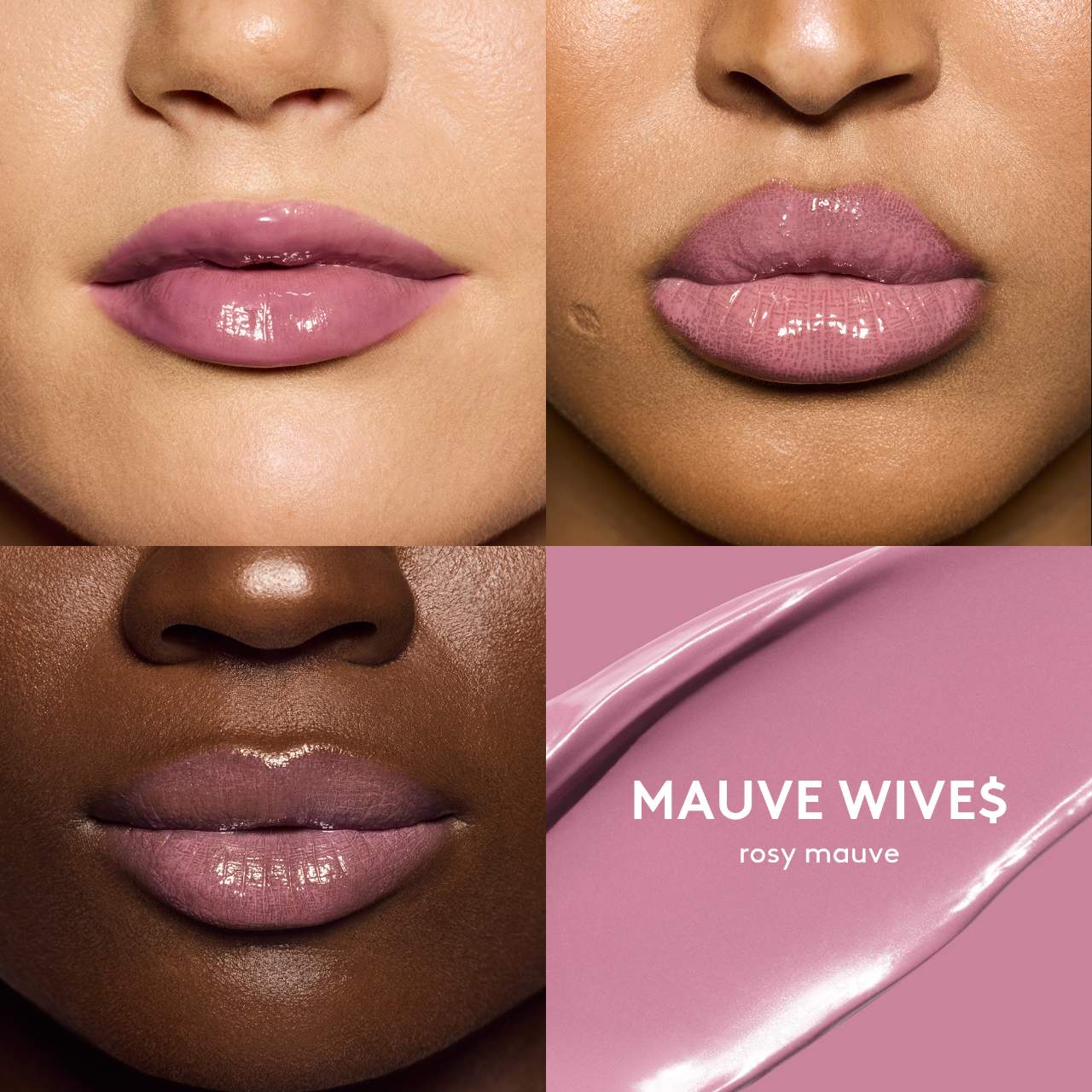 swatch image of fenty beauty gloss bomb in mauve shade for her available at Heygirl.pk for delivery in Pakistan