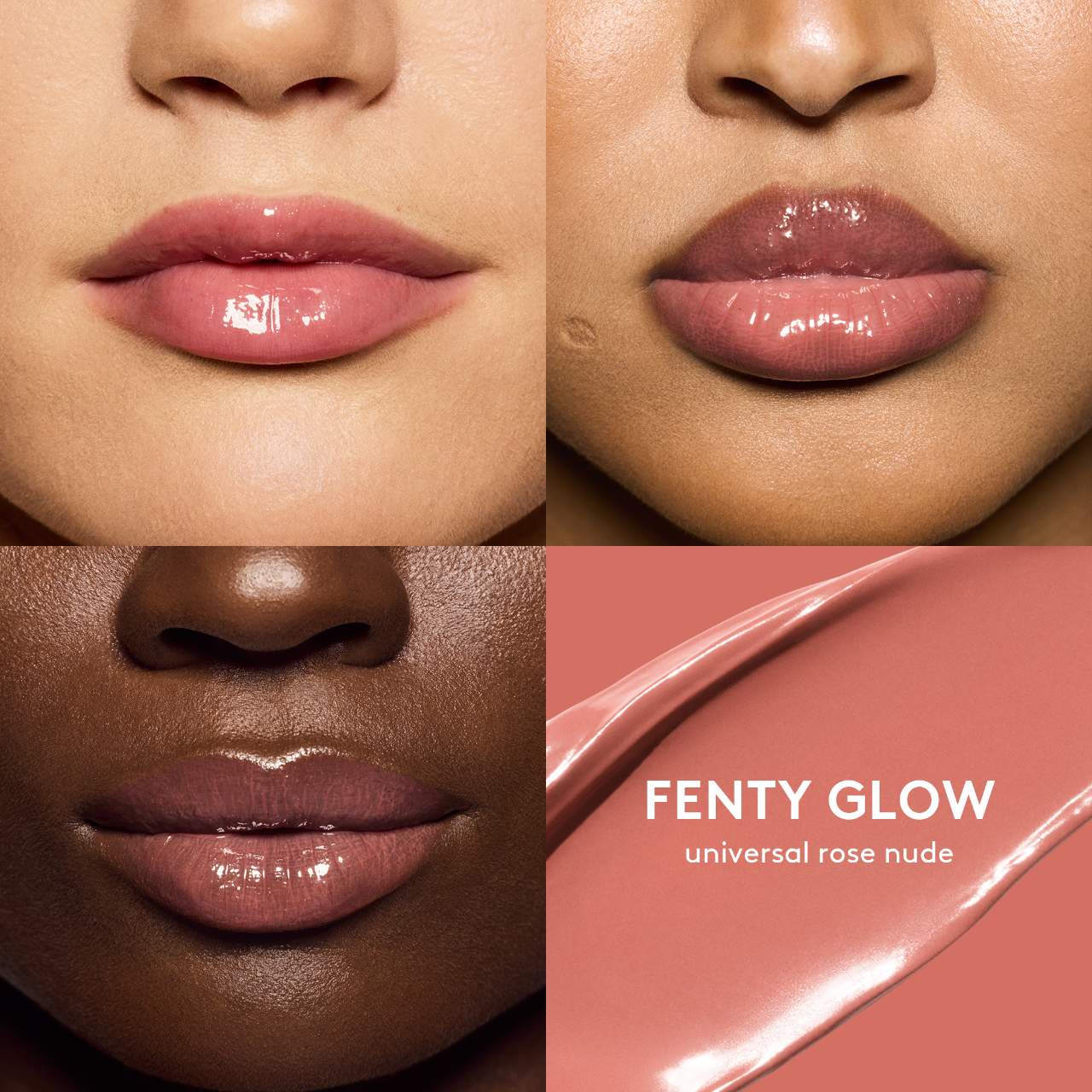 swatch image of fenty beauty gloss bomb in fenty glow shade for her available at Heygirl.pk for delivery in Pakistan
