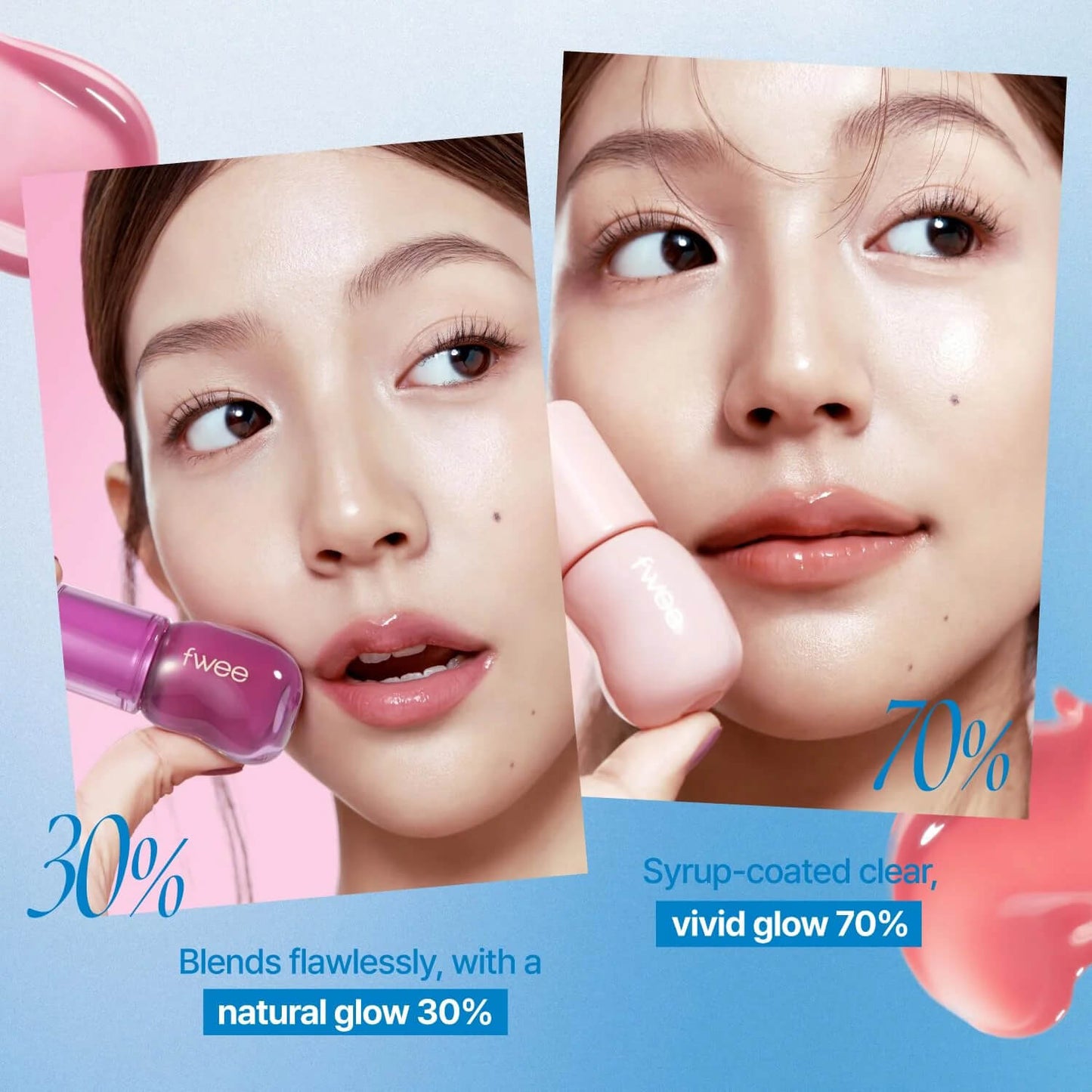 swatch image of korean fwee lip glosses available at Heygirl.pk for delivery in Pakistan