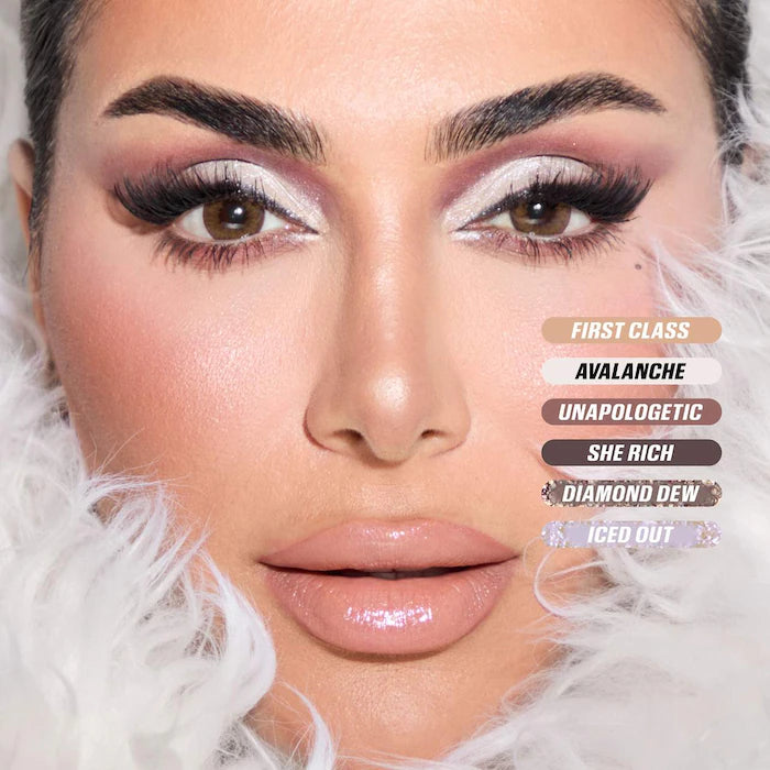 image showing Huda after using Huda Beauty Icy Nude Eyeshadow Palette for her available at Heygirl.pk for delivery in Pakistan.