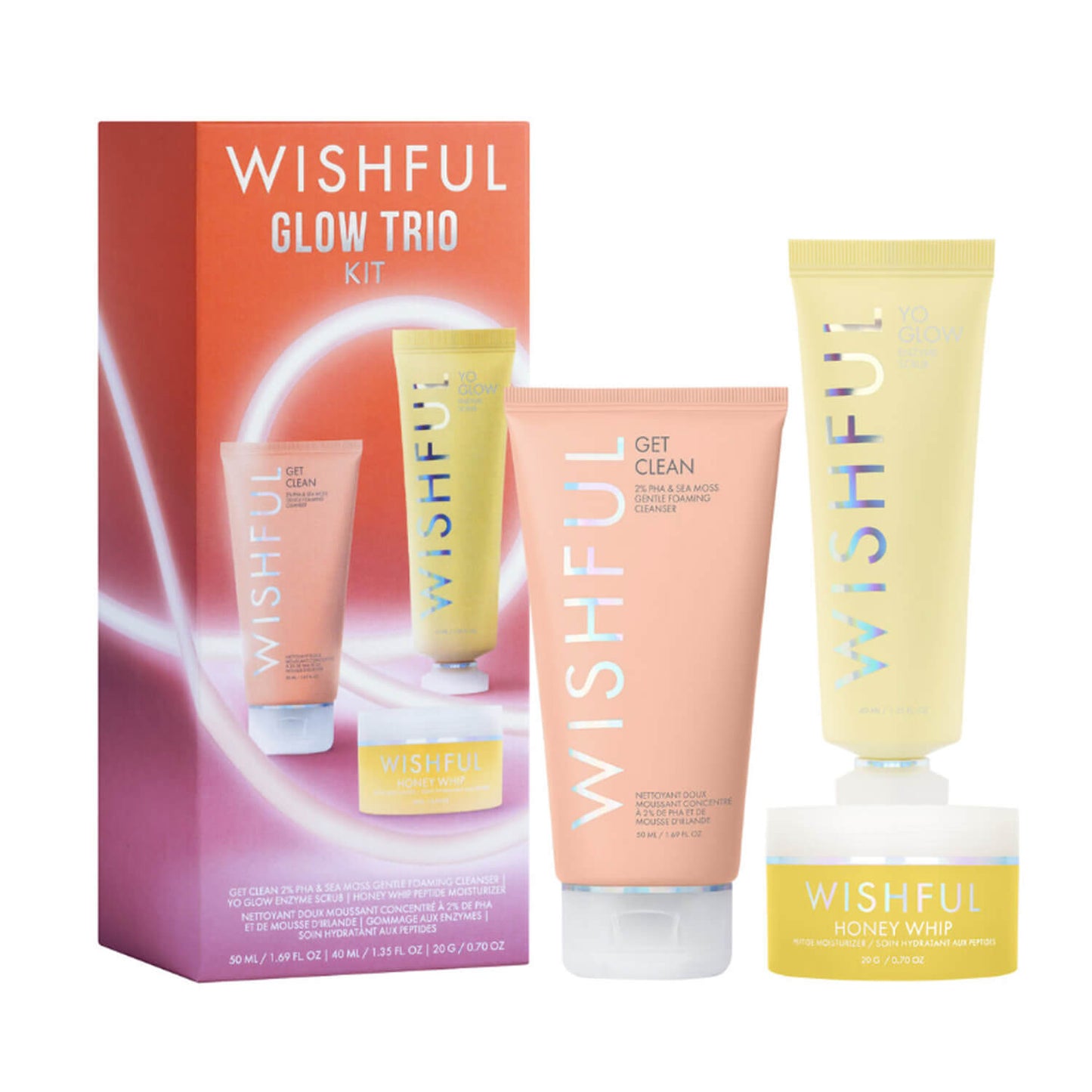 Shop 100% original Huda Beauty Glow Skincare Trio Set available at Heygirl.pk for delivery in Pakistan.