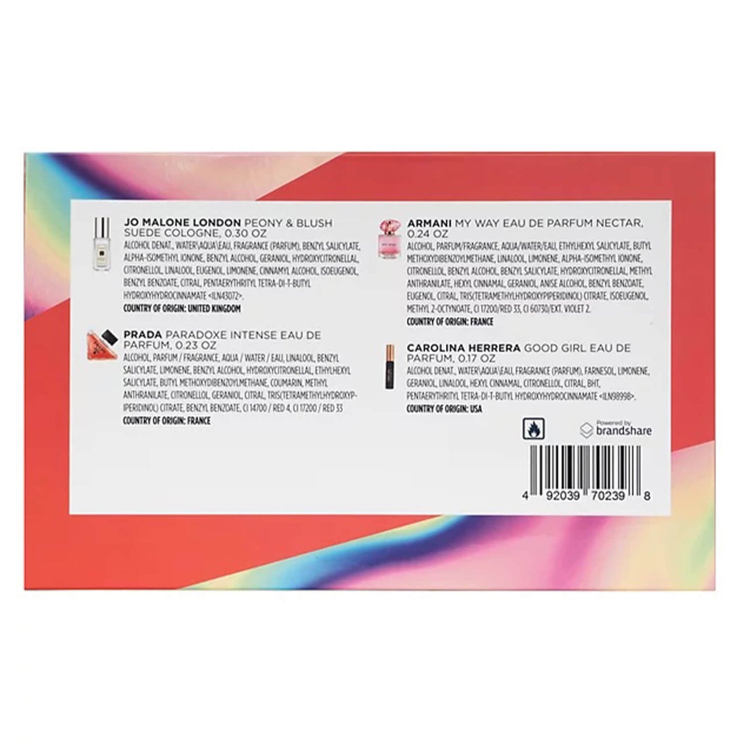 Shop 100% Women eau de parfum gift set for her available at Heygirl.pk for delivery in Pakistan. Set includes Prada paradoxe, Armani My Way and more.