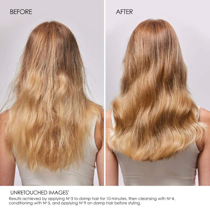 image showing before and after results of using Olaplex No.3 Hair Perfector available at heygirl.pk for delivery in karachi lahore islamabad pakistan