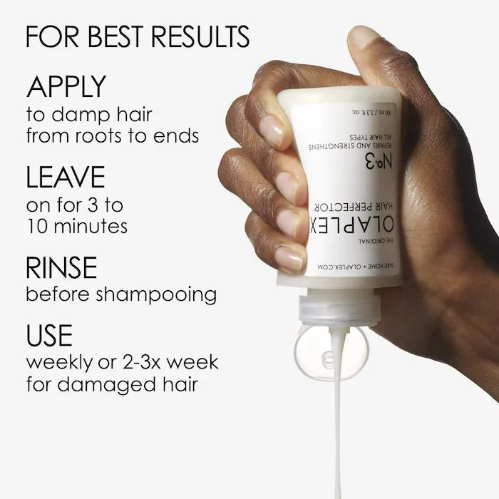 image showing how to use Olaplex No.3 Hair Perfector available at heygirl.pk for delivery in karachi lahore islamabad pakistan