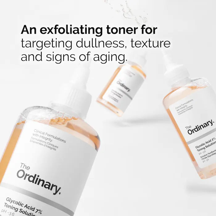 image showing benefits of using ordinary glycolic acid toner for open pores, fine lines and blackheads available at Heygirl.pk for delivery in Pakistan