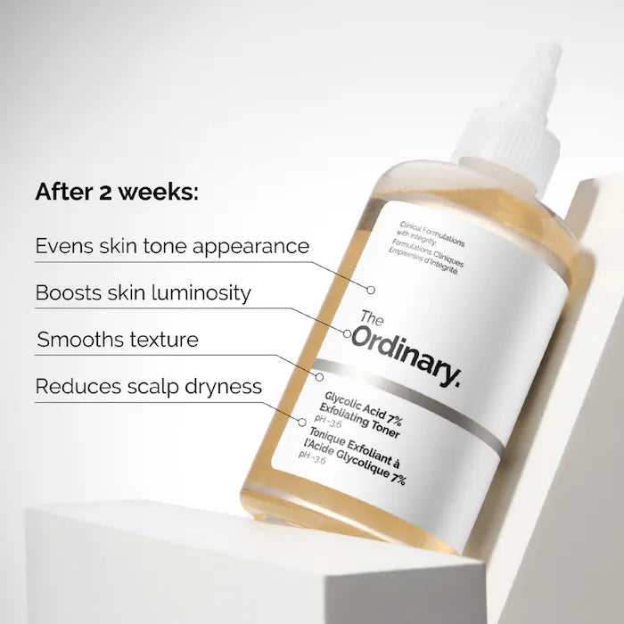 image showing benefits of using ordinary glycolic acid toner for open pores, fine lines and blackheads available at Heygirl.pk for delivery in Pakistan