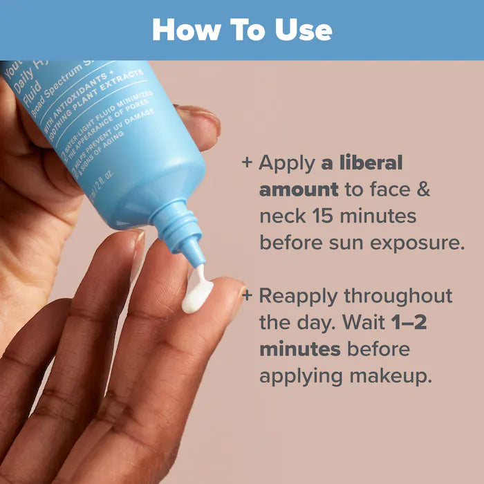 image showing how to use Paula's Choice Anti-Aging Sunscreen SPF50 available at Heygirl.pk for delivery in Pakistan
