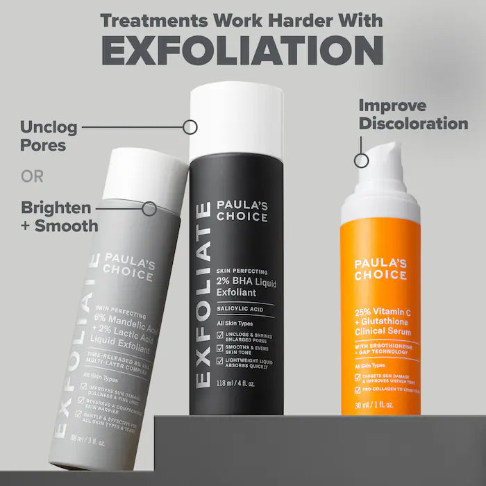 image showing benefits of using Paula's Choice serums for skin brightening available at Heygirl.pk for delivery in Pakistan.