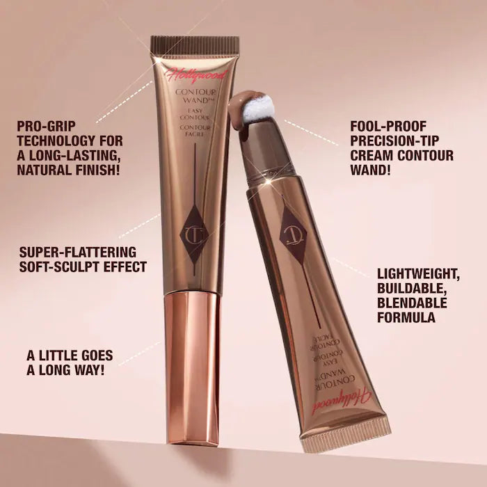 image showing benefits of using Charlotte Tilbury Hollywood Contour Wand for her available at Heygirl.pk for delivery in Pakistan.