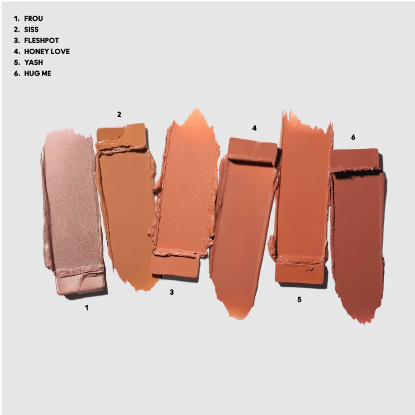swatch of MAC pro lipstick nude palette available at Heygirl.pk for delivery in Pakistan.