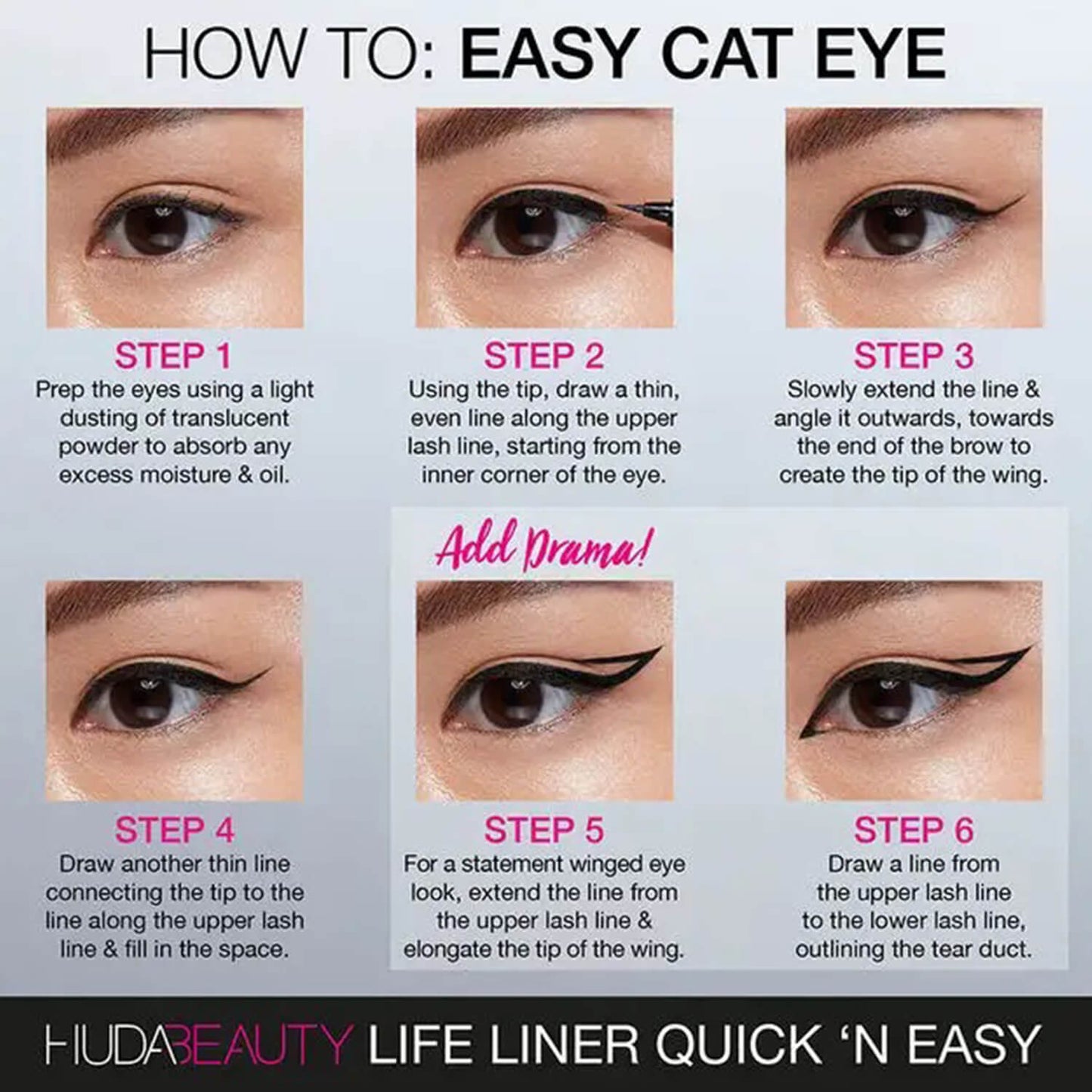 how to use Huda Beauty Liquid Eye Liner for her available at Heygirl.pk for delivery in Pakistan.