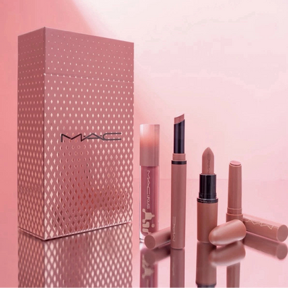 MAC lipstick and lip gloss gift set in Velvet teddy shade for her available at Heygirl.pk in Pakistan