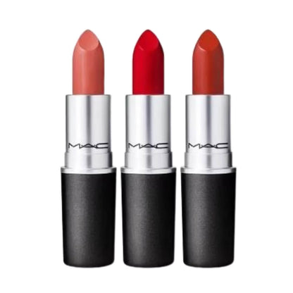 swatch of MAC ruby woo, mocha and chilli lipstick  gift set for her available at Heygirl.pk for delivery in Pakistan