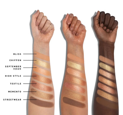 image showing swatch of Morphe 35F Fall into Frost Eyeshadow Palette available at Heygirl.pk for delivery in Pakistan