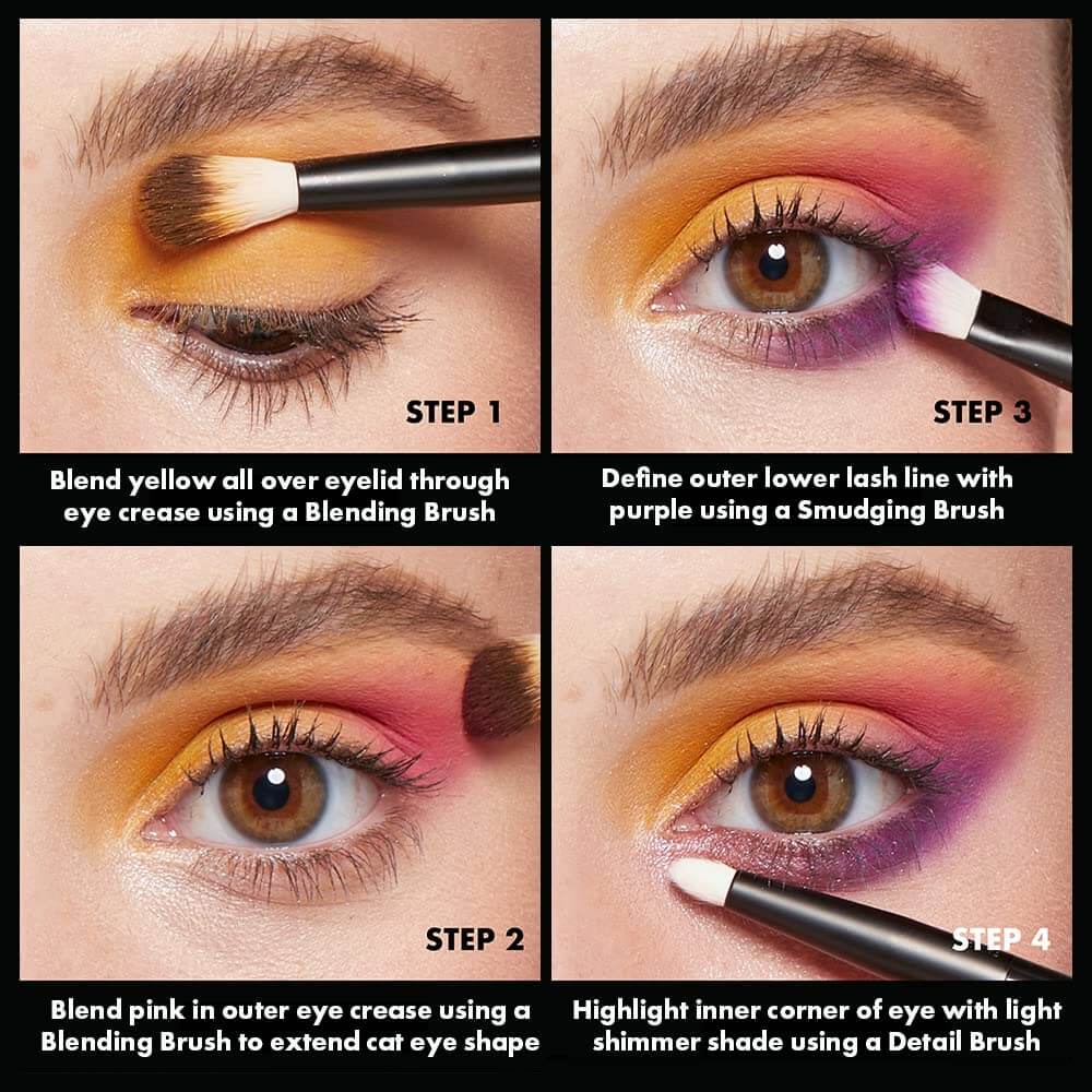 image showing how to use NYX makeup eyeshadow palette in festival shade available at Heygirl.pk for delivery in Pakistan