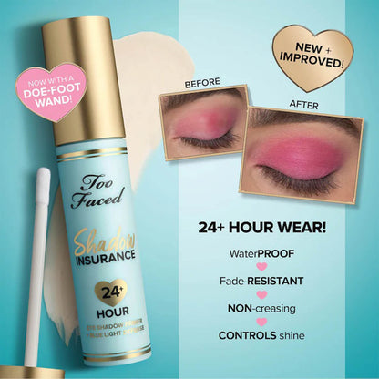 image showing benefits of using Too Faced best-selling eye shadow primer available at Heygirl.pk for delivery in Pakistan. 
