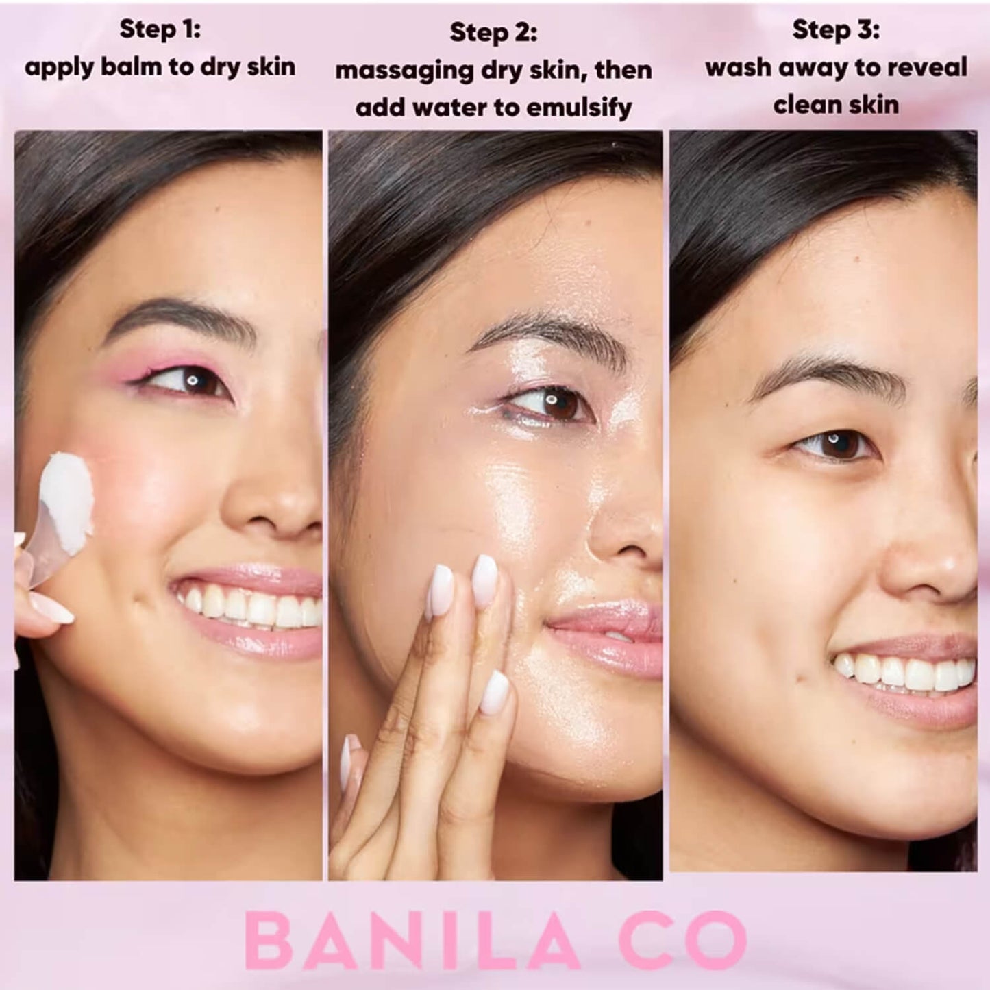 image showing how to use banila clean it zero makeup remover balm for her available at Heygirl.pk for delivery in Pakistan