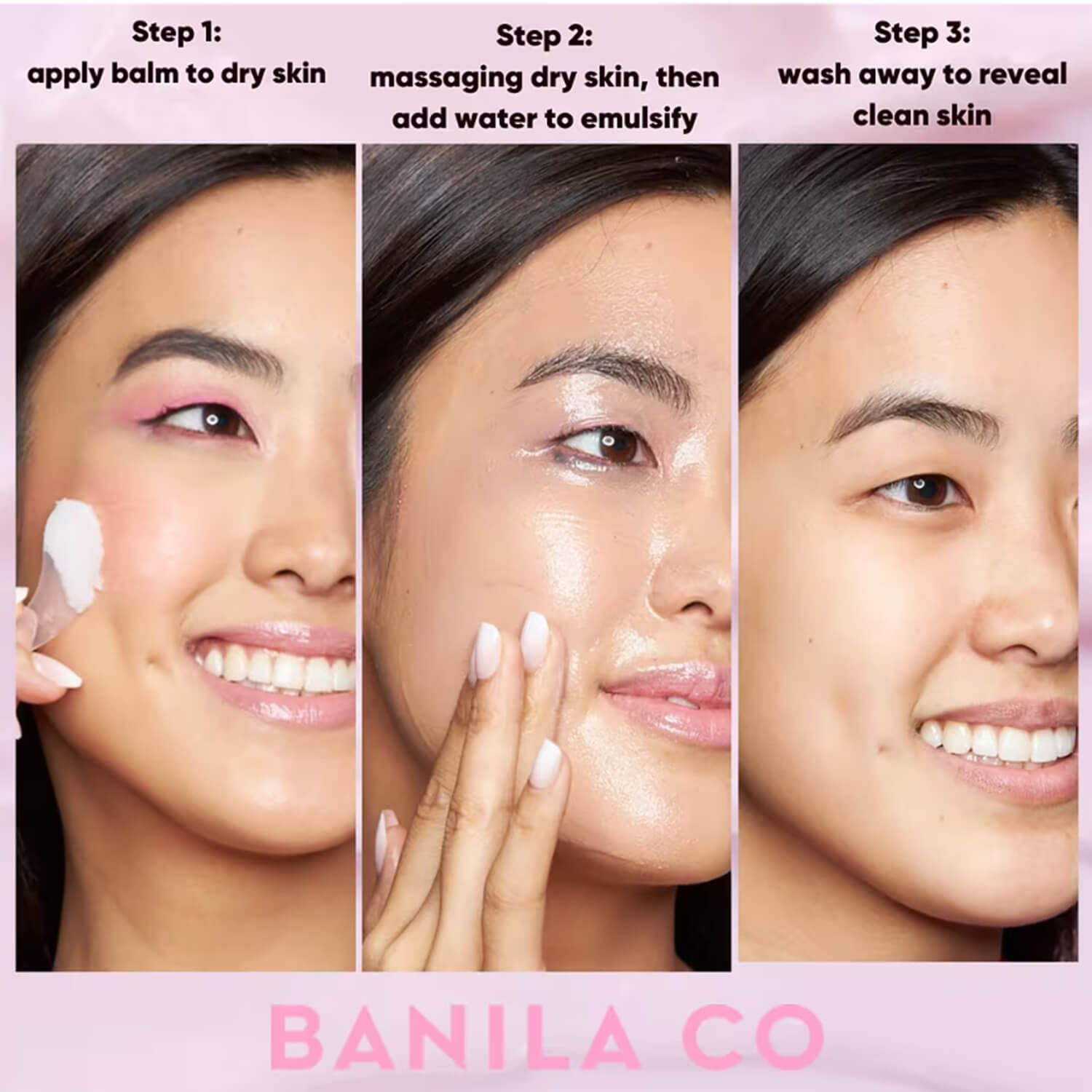 image showing how to use banila clean it zero makeup remover balm for her available at Heygirl.pk for delivery in Pakistan