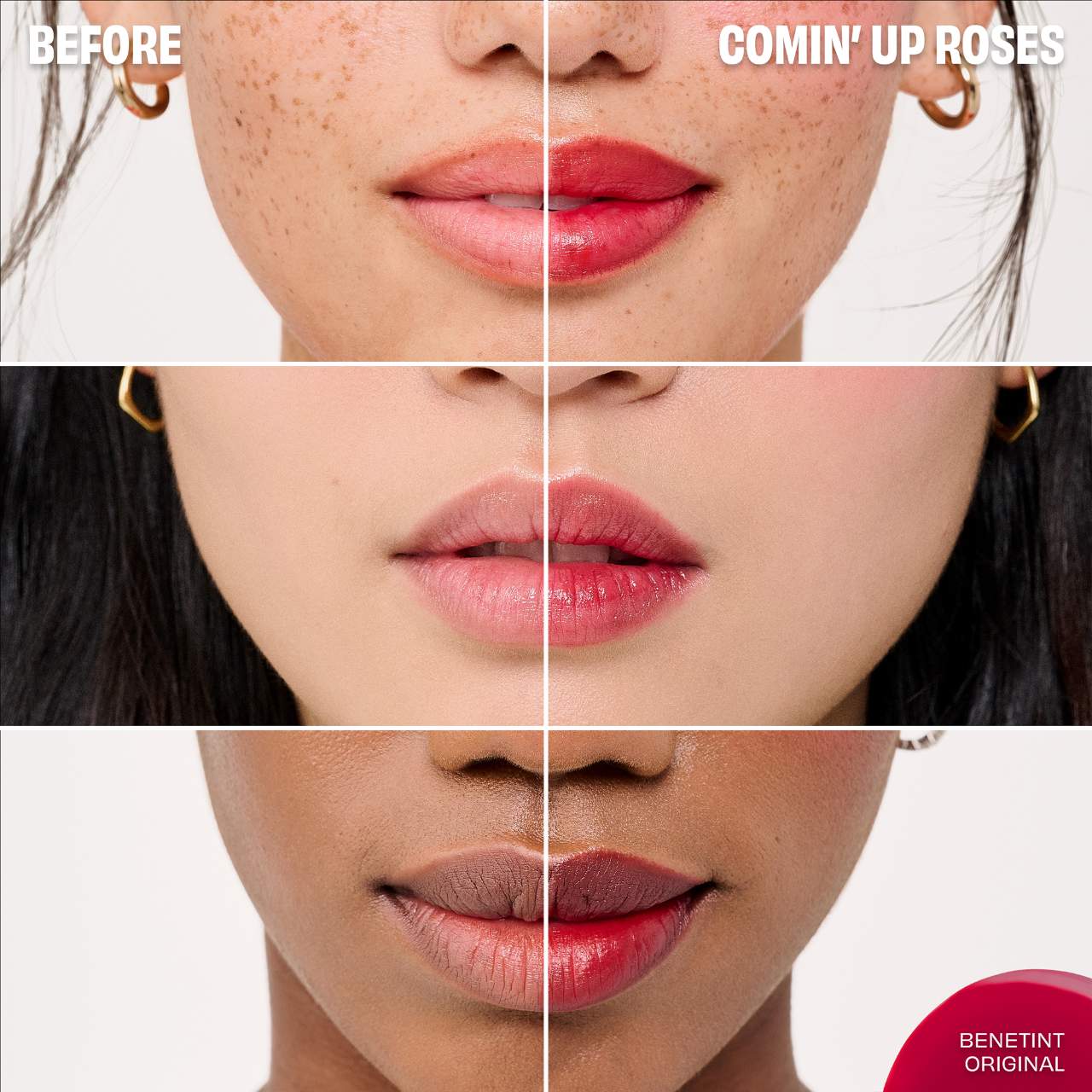 before and after result of Benefit Benetint Lip & Cheek Stain for her available at Heygirl.pk for delivery in Pakistan