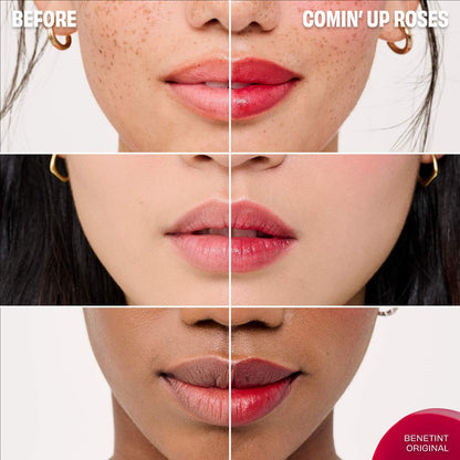 before and after result of Benefit Benetint Lip & Cheek Stain for her available at Heygirl.pk for delivery in Pakistan
