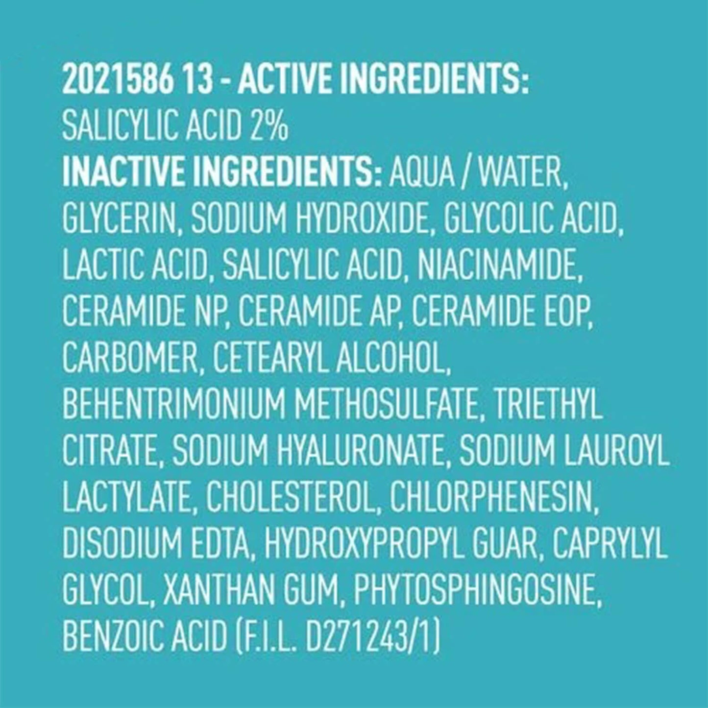 image showing ingredients of CeraVe Acne Control Gel Treatment for acne prone skin available at Heygirl.pk for delivery in Pakistan