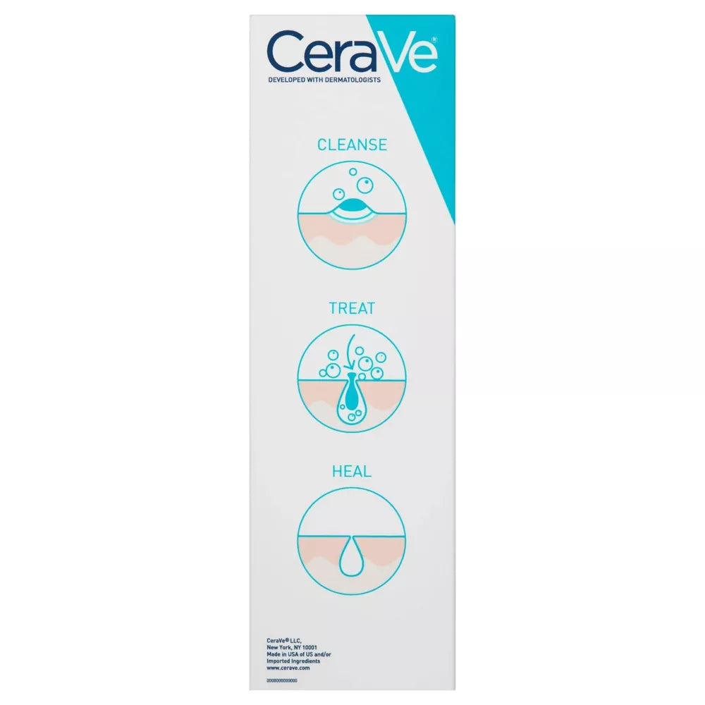 image showing how to use CeraVe Acne Foaming Cleanser for pimples, blackheads, whiteheads available at Heygirl.pk for delivery in Pakistan