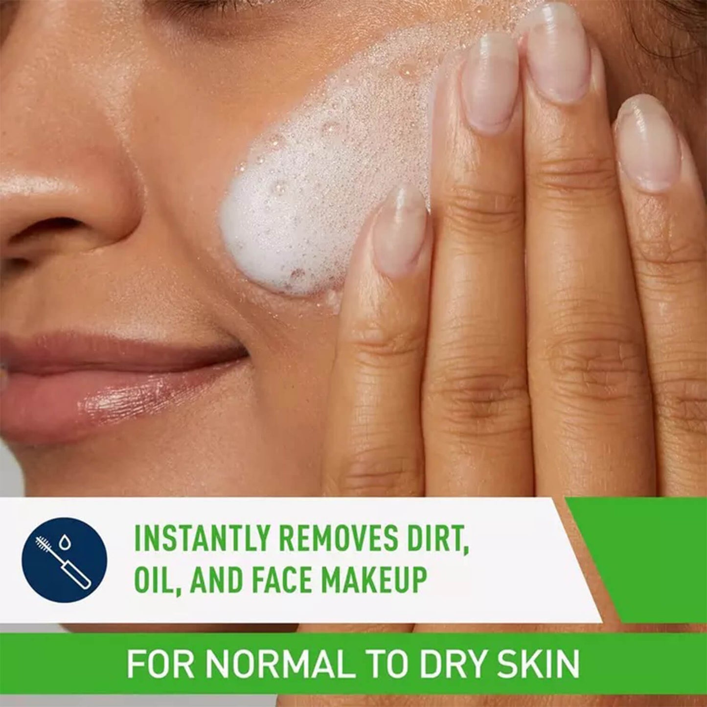 image showing Pakistani girl using CeraVe Hydrating Cream to Foam Cleanser for normal to dry skin available at Heygirl.pk for delivery in Pakistan