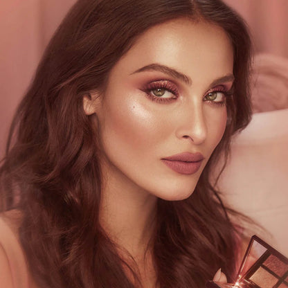 image showing Pakistani girl after using Charlotte Tilbury Pillow Talk Eyeshadow Palette for her available at Heygirl.pk for delivery in Pakistan.