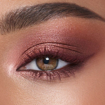 image showing Pakistani girl eyes after using Charlotte Tilbury Pillow Talk Eyeshadow Palette for her available at Heygirl.pk for delivery in Pakistan.