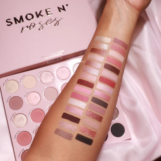 swatch image of 100% original 30-pan colourpop smokey rose eyeshadow palette for her available at Heygirl.pk in Pakistan