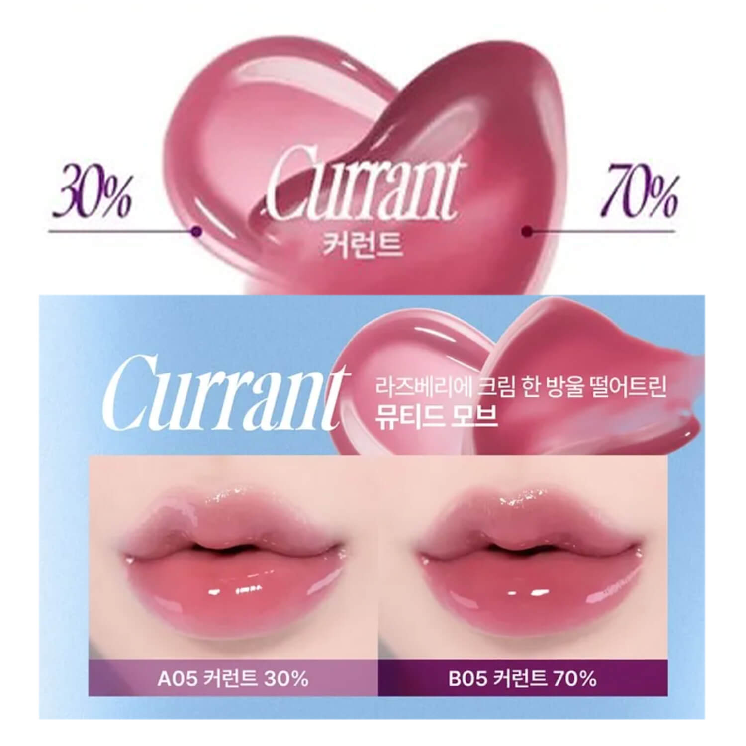 swatch image of korean fwee lip glosses in currant shade available at Heygirl.pk for delivery in Pakistan
