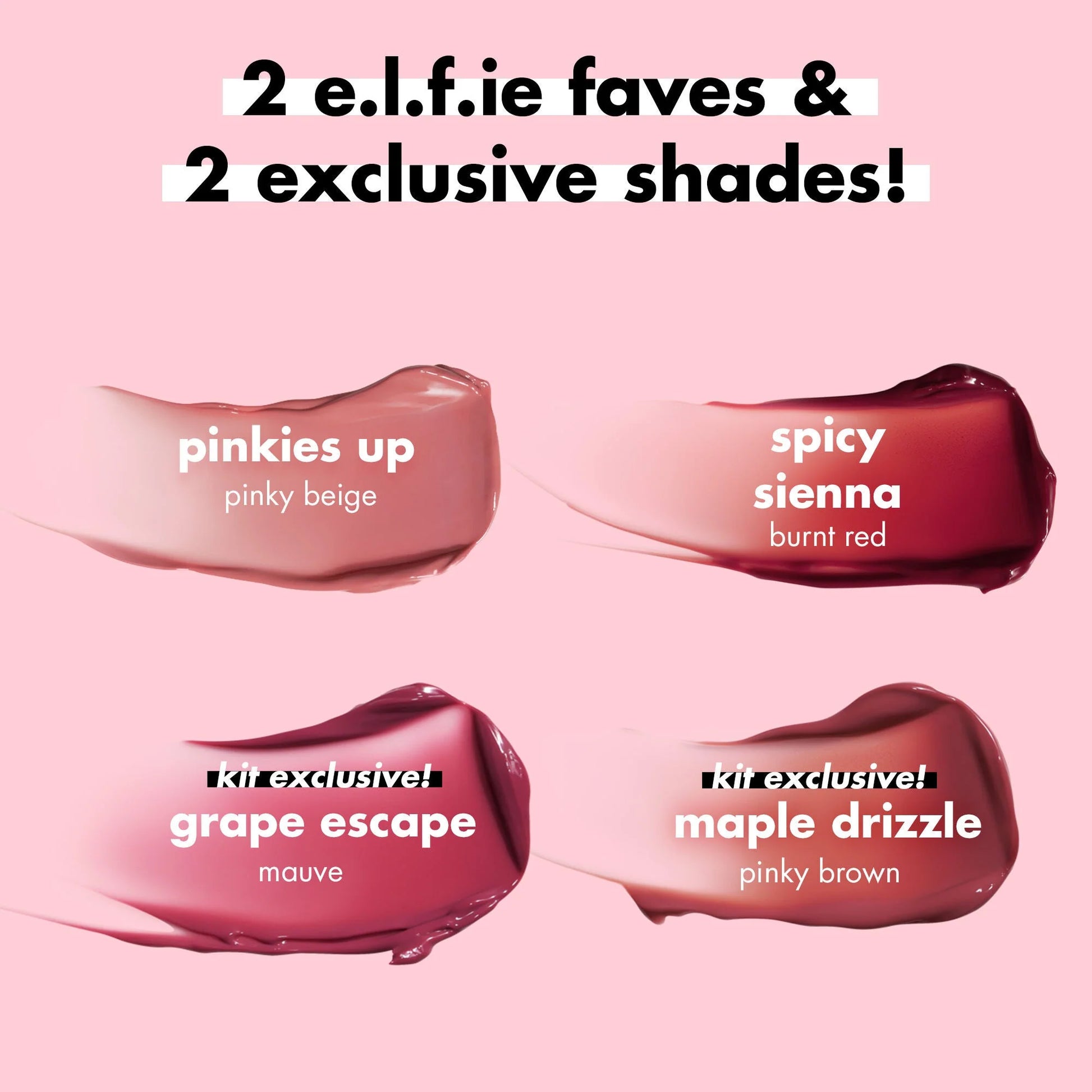 swatch image of 100% original elf Glossy Lip Stain Kit for HER available at Heygirl.pk in Pakistan