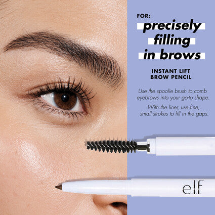 image showing benefits of using Elf Instant Lift Brow Pencil available at Heygirl.pk for delivery in Pakistan