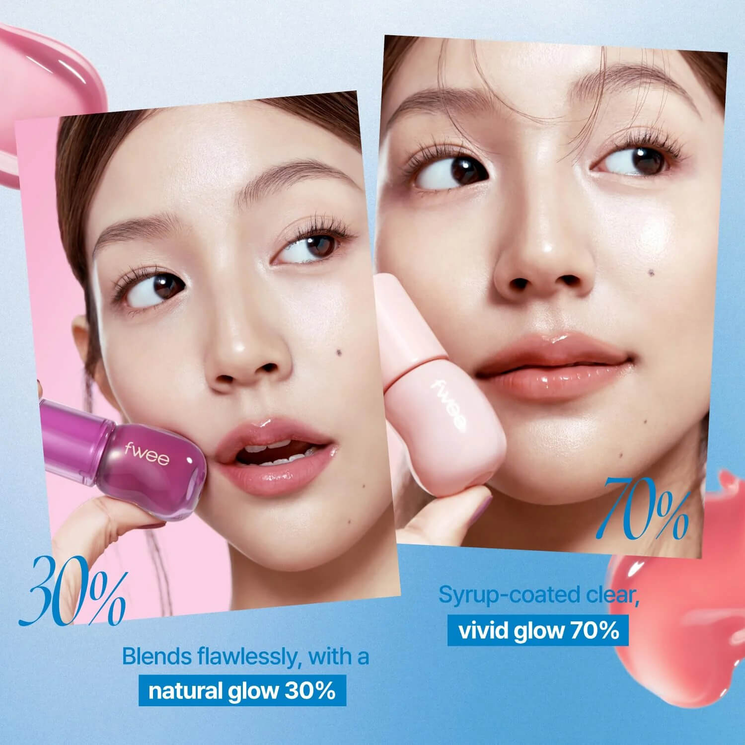 swatch image of korean fwee lip glosses available at Heygirl.pk for delivery in Pakistan