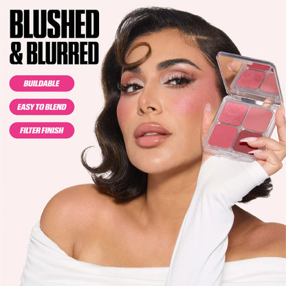 huda showing her beauty blush filter palette benefits available at Heygirl.pk for delivery in Pakistan