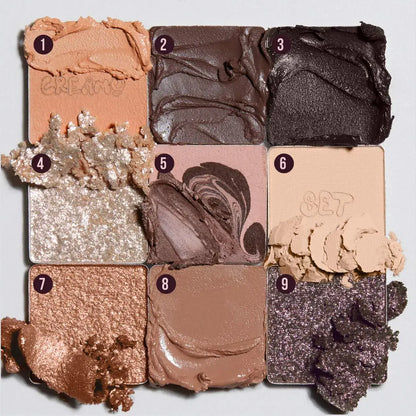 swatch image of 100% original Huda Beauty Creamy Obsessions Eyeshadow Palette in Neutral Brown 