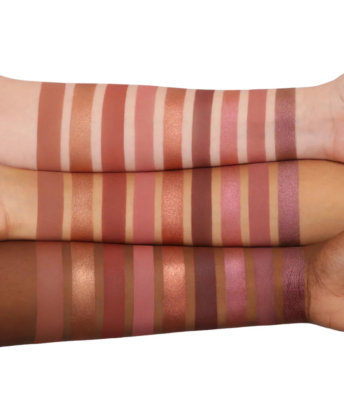 Color swatches of striped tights on a white background