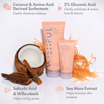 image showing ingredients of Huda Beauty PHA foaming cleanser for normal to oily skin available at Heygirl.pk for delivery in Pakistan