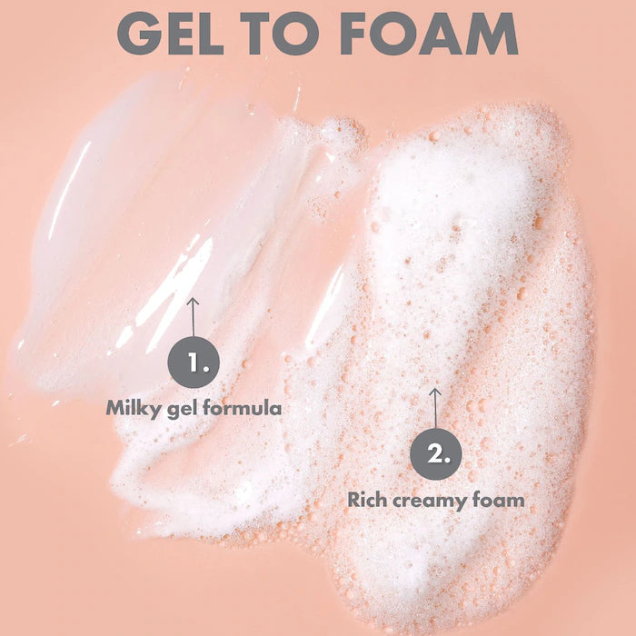 image showing texture of Huda Beauty PHA foaming cleanser for normal to oily skin available at Heygirl.pk for delivery in Pakistan