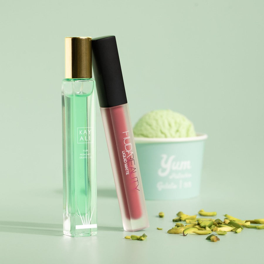 image showing 100% original Huda Beauty Kayali Perfume and Lipstick Gift Set for HER available at Heygirl.pk for delivery in Pakistan.. 