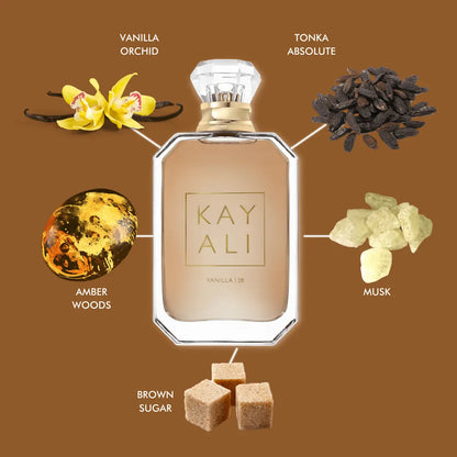 image showing ingredients of Huda Beauty Kayali Eau De Parfum vanilla for her available at Heygirl.pk for delivery in Pakistan