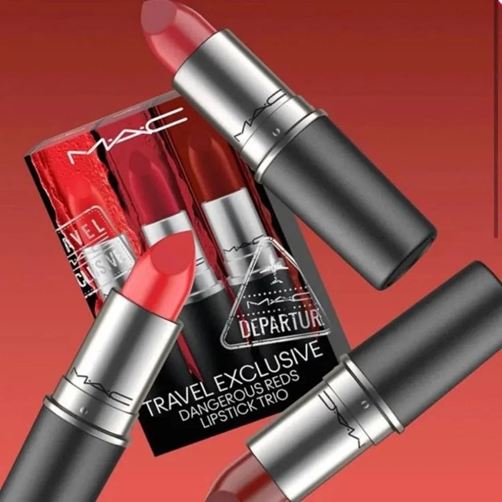 Shop MAC matte ruby woo lipsticks trio available at Heygirl.pk for delivery in Pakistan