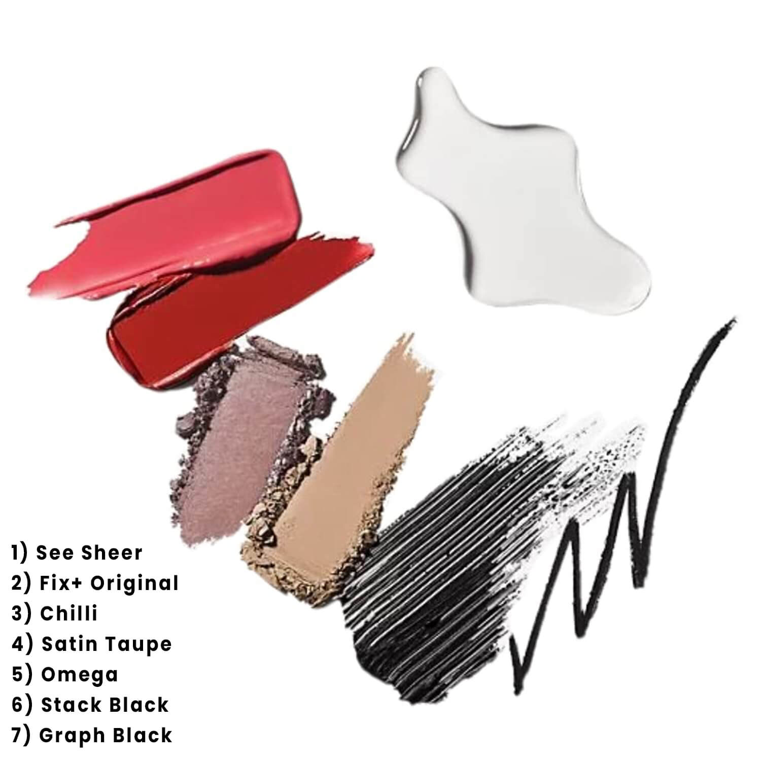 image showing swatch of MAC Cosmetics Makeup Bestsellers Gift Set for her available at Heygirl.pk for delivery in Pakistan.