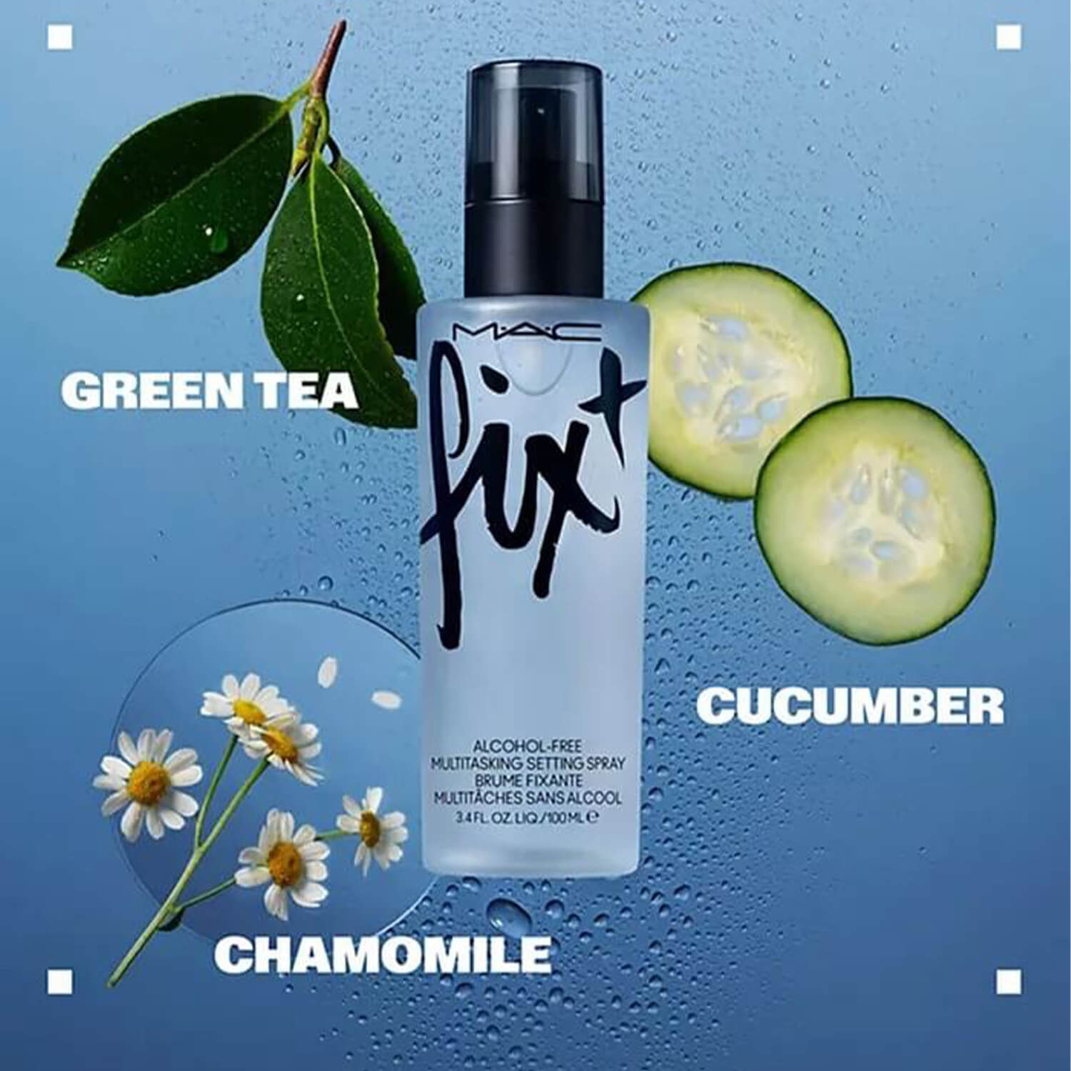 image showing benefits of using MAC Cosmetics Fix Setting Spray for her available at Heygirl.pk for delivery in Pakistan.