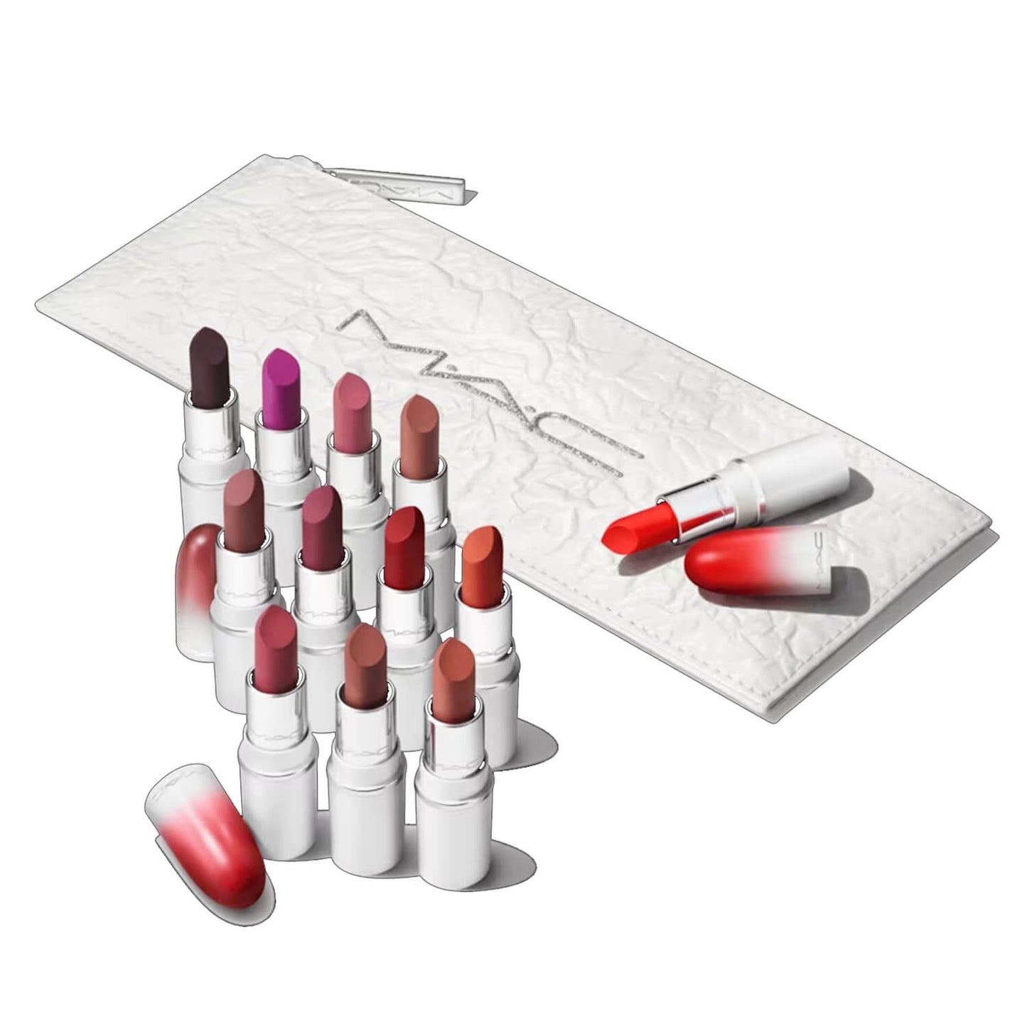 Shop MAC best-selling powder kiss lipstick gift set for her available at Heygirl.pk for delivery in Pakistan.