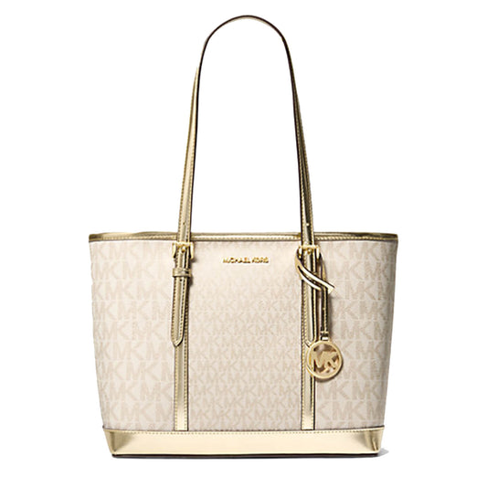 Michael Kors Jet Set Top-Zip Tote Bag, Gold